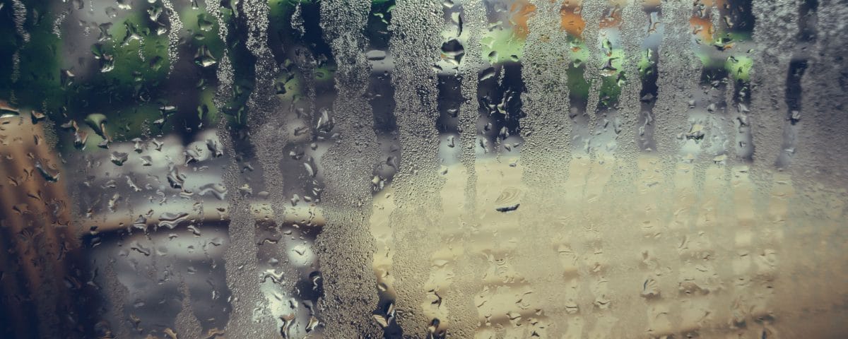 Water drops from home condensation on a window
