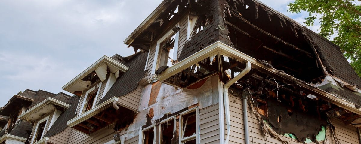 Exterior of a home after a fire