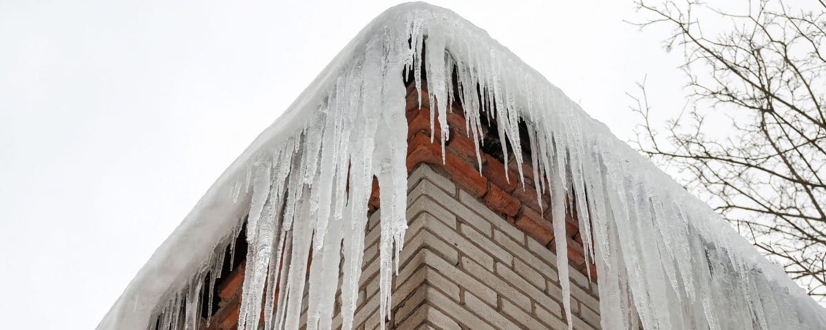 Icicles hanging from home roof