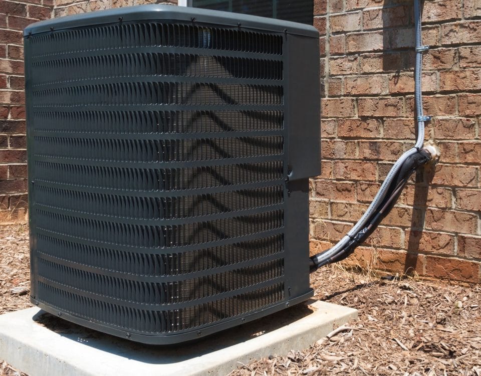 Air conditioning unit outside a home
