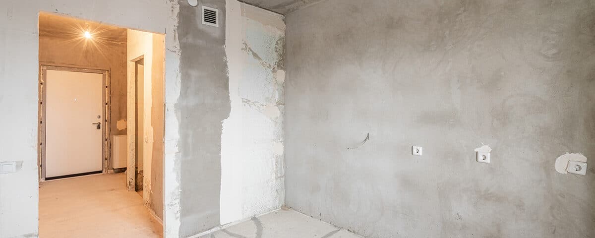 Unfinished basement in a home