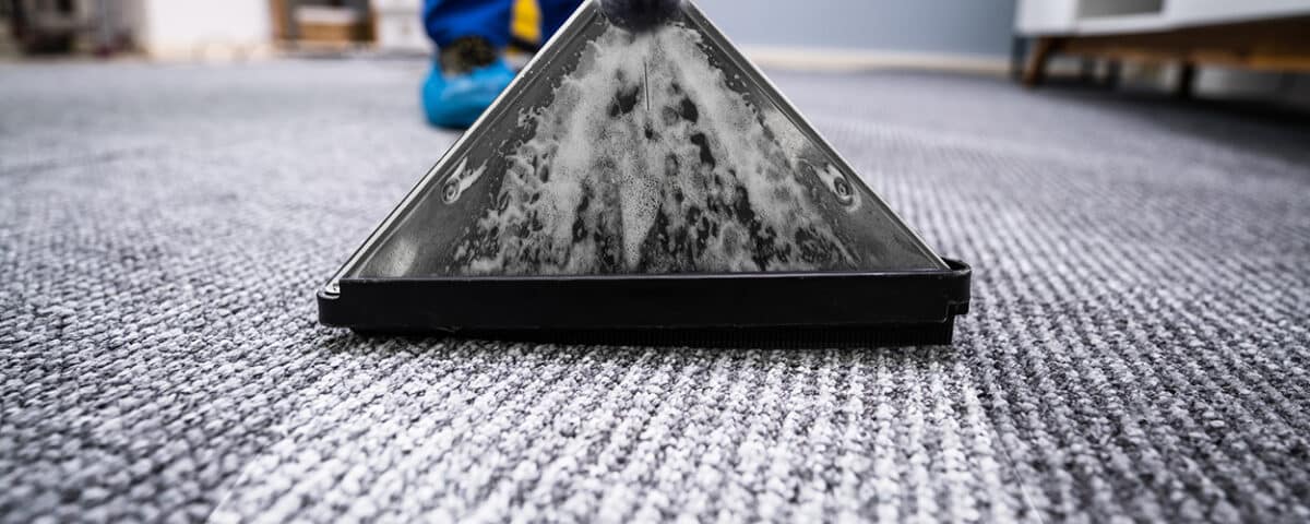 Professional cleaner extracting water from a carpet