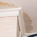 Water damage stain on the ceiling of a home
