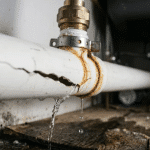 Burst pipe causing water damage